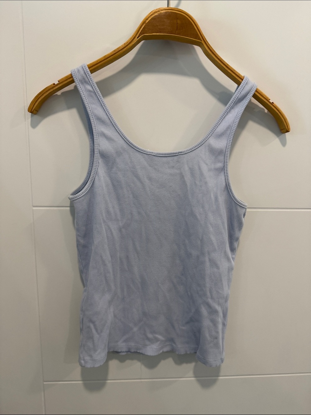 Simons Pale Blue Ribbed Button Tank size small - Picture 4 of 5